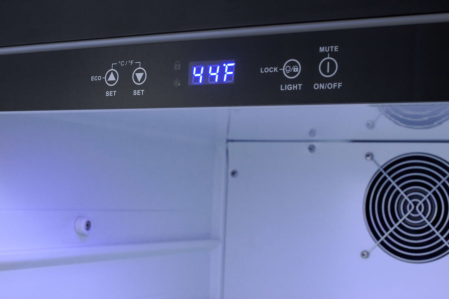 Accucold Built-in undercounter ADA compliant all-refrigerator with panel-ready door, black cabinet, door storage, digital control (Model AL55IFLHD)