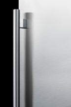 Built-in undercounter ADA compliant all-refrigerator with stainless steel door, black cabinet, door storage, lock, digit