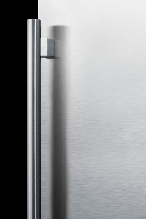 Built-in undercounter ADA compliant all-refrigerator with stainless steel door, black cabinet, door storage, lock, digit