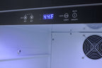 Built-in undercounter ADA compliant all-refrigerator with stainless steel door, black cabinet, door storage, lock, digit