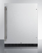 Built-in undercounter ADA compliant all-refrigerator with stainless steel door, black cabinet, door storage, lock, digit