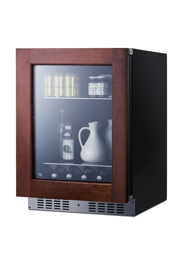 Built-in undercounter ADA compliant all-refrigerator with panel-ready glass door, black cabinet, lock, and digital contr