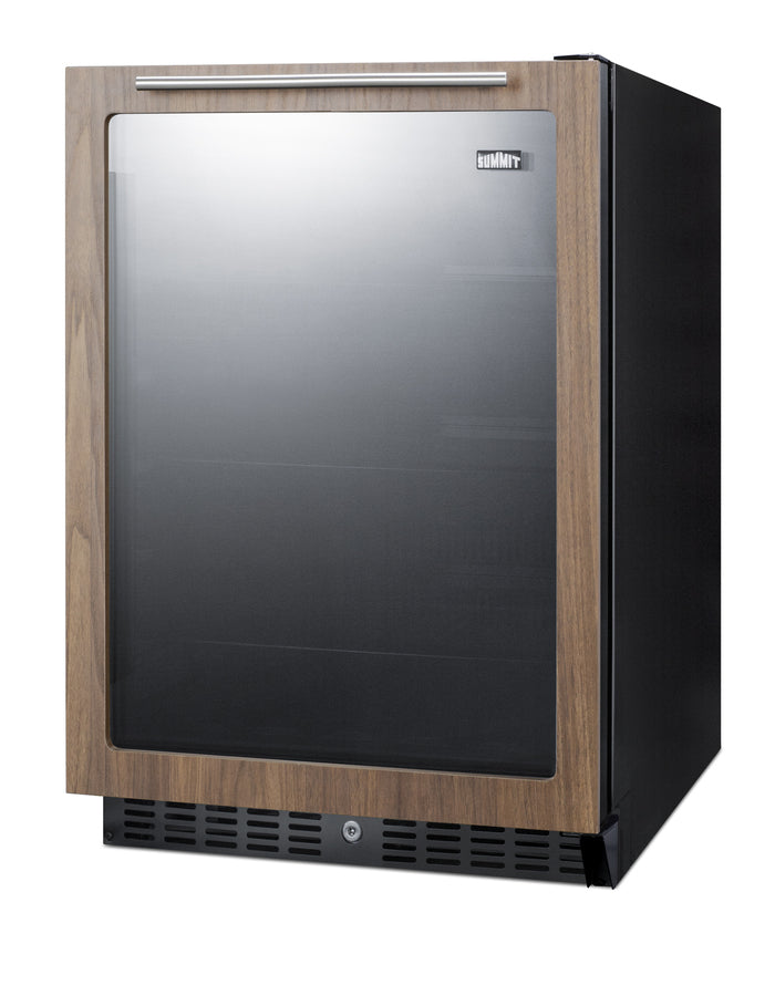 24" Wide Built-In Beverage Center With Wood Door Trim, ADA Compliant - Angle