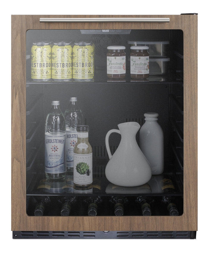 24" Wide Built-In Beverage Center With Wood Door Trim, ADA Compliant - Full