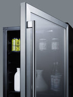 Accucold 24" wide built-in ADA compliant commercial beverage center with glass door – AL57G - Detail