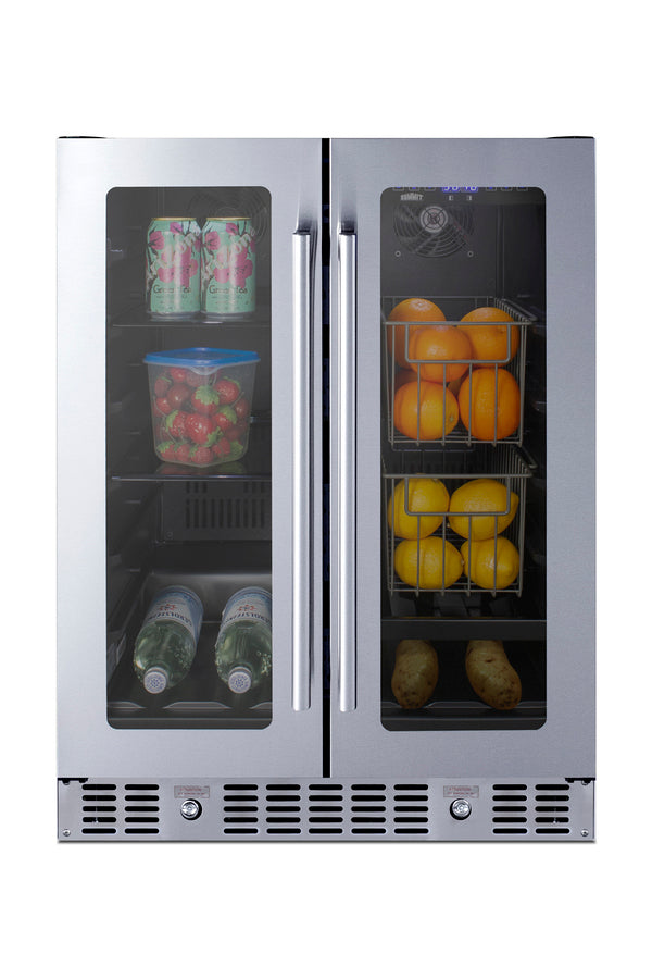 French door undercounter ADA compliant pantry for fruits, vegetables and perishables (Model ALFD24WBVCSSPANTRY)