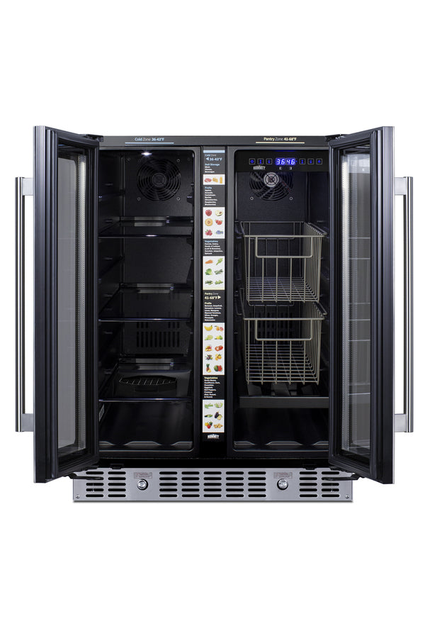 French door undercounter ADA compliant pantry for fruits, vegetables and perishables (Model ALFD24WBVCSSPANTRY)