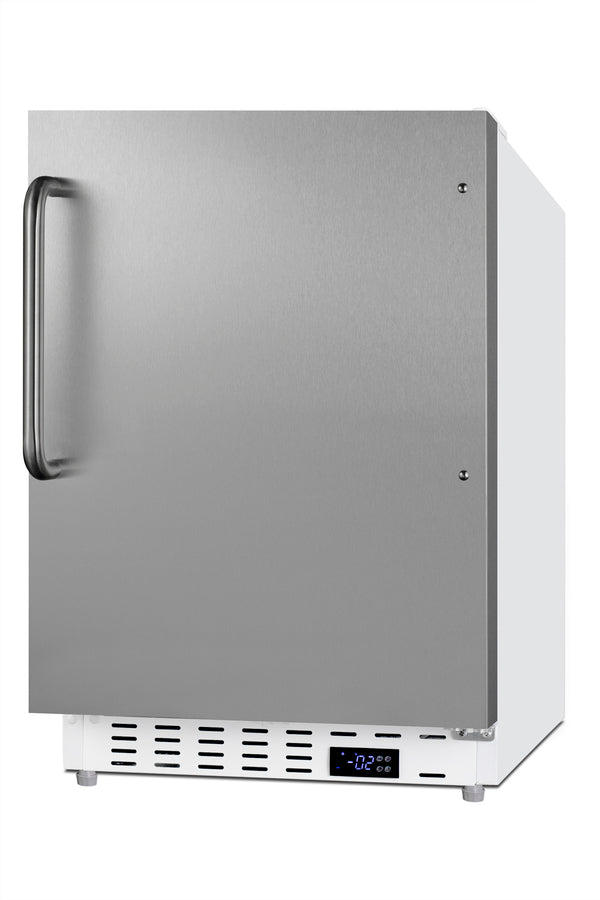 Accucold Built-in undercounter ADA compliant residential all-freezer in white – ALFZ36SSTB - Angle