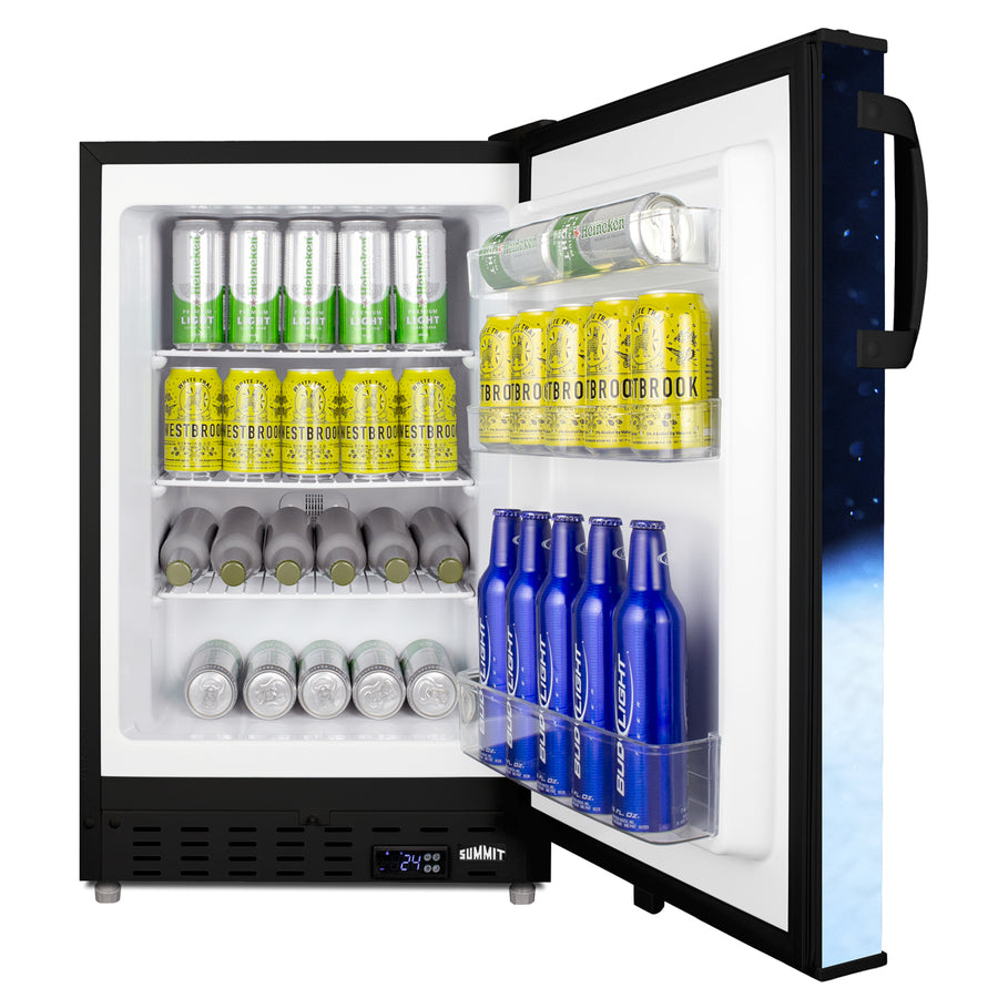 Undercounter beer froster in black with ColdCavern decal (Model ALFZ37BFROST) - Full