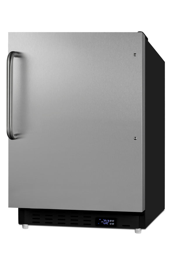 ADA compliant built-in or freestanding 20" wide manual defrost all-freezer for residential use (Model ALFZ37BSSTBLHD)