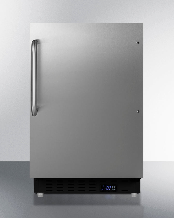 ADA compliant built-in or freestanding 20" wide manual defrost all-freezer for residential use (Model ALFZ37BSSTBLHD)
