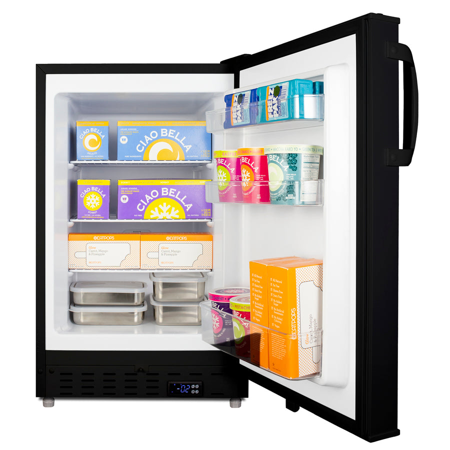 ADA compliant built-in or freestanding 20" wide manual defrost all-freezer for residential use (Model ALFZ37B)