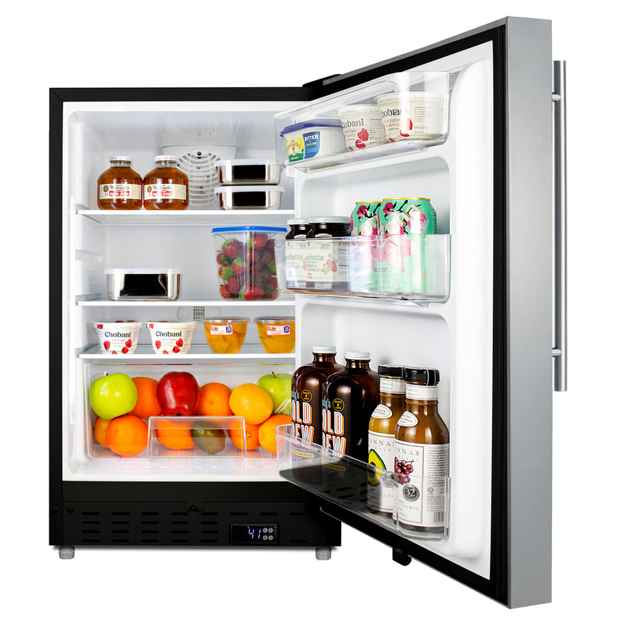 Accucold ADA compliant built-in or freestanding 20" wide all-refrigerator for residential use (Model ALR47BCSSHV)