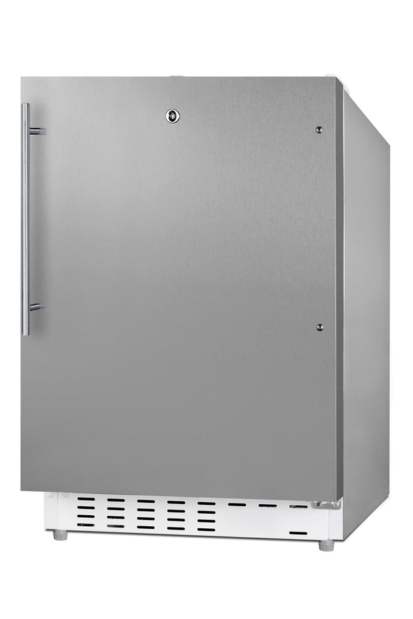Accucold ADA compliant built-in or freestanding 20" wide refrigerator-freezer for residential use with lock (Model ALRF48CSSHV)