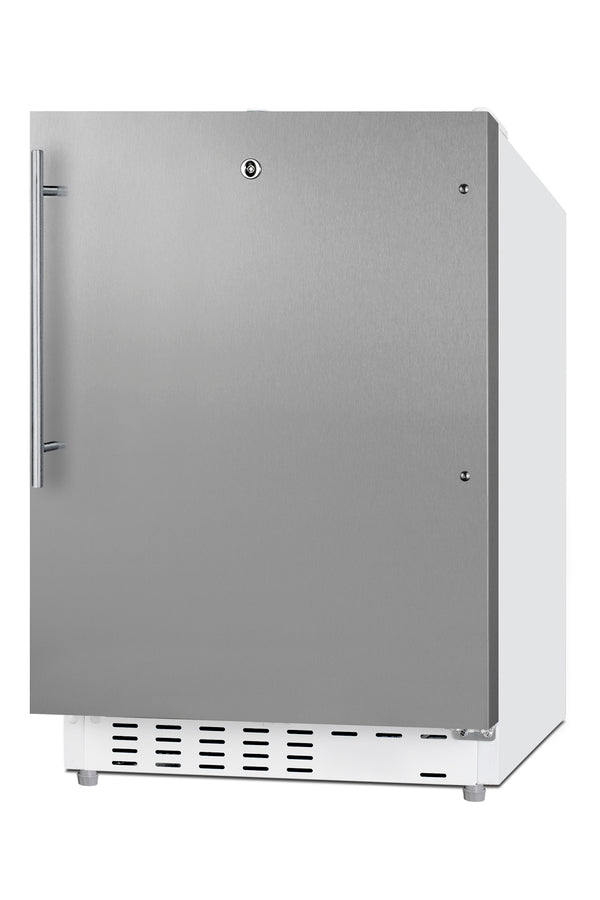 Accucold ADA compliant built-in or freestanding 20" wide refrigerator-freezer for residential use with lock (Model ALRF48SSHV)
