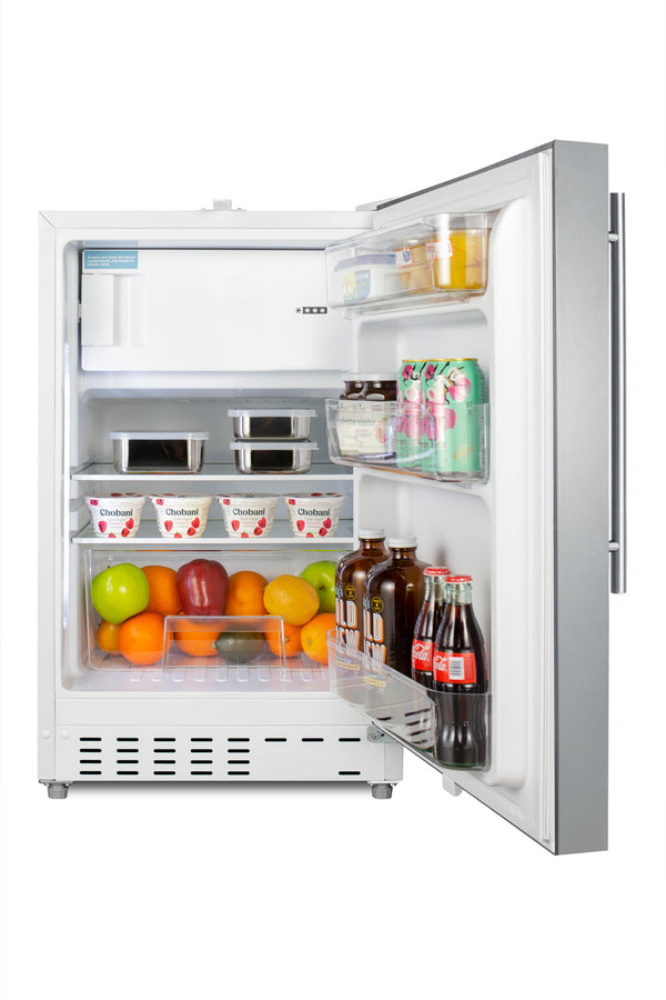 Accucold ADA compliant built-in or freestanding 20" wide refrigerator-freezer for residential use with lock (Model ALRF48SSHV)