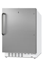 Accucold ADA compliant built-in or freestanding 20" wide refrigerator-freezer for residential use with lock (Model ALRF48SSTBLHD)