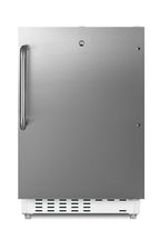 Accucold ADA compliant built-in or freestanding 20" wide refrigerator-freezer for residential use with lock (Model ALRF48SSTBLHD)