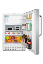 Accucold ADA compliant built-in or freestanding 20" wide refrigerator-freezer for residential use with lock (Model ALRF48SSTBLHD)