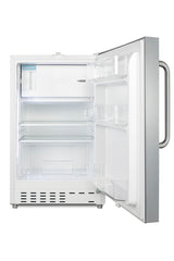 Accucold ADA compliant built-in or freestanding 20" wide refrigerator-freezer for residential use with lock (Model ALRF48SSTBLHD)