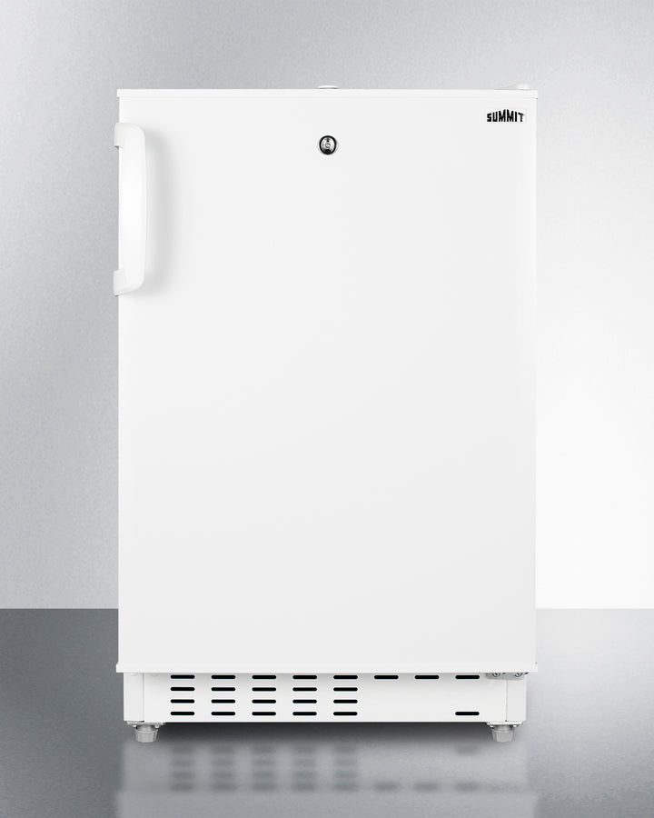 ADA compliant built-in or freestanding 20" wide refrigerator-freezer for residential use with lock (Model ALRF48)