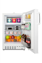 ADA compliant built-in or freestanding 20" wide refrigerator-freezer for residential use with lock (Model ALRF48)