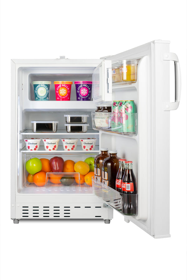 ADA compliant built-in or freestanding 20" wide refrigerator-freezer for residential use with lock (Model ALRF48)