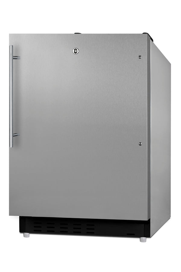 ADA compliant built-in or freestanding 20" wide refrigerator-freezer for residential use with lock (Model ALRF49BCSSHVLH