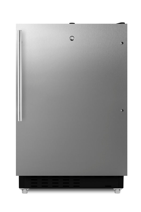Accucold ADA compliant built-in or freestanding 20" wide refrigerator-freezer for residential use with lock (Model ALRF49BCSSHV)