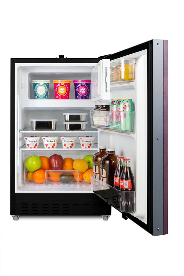 Accucold ADA compliant built-in or freestanding 20" wide refrigerator-freezer for residential use with lock (Model ALRF49BIF)
