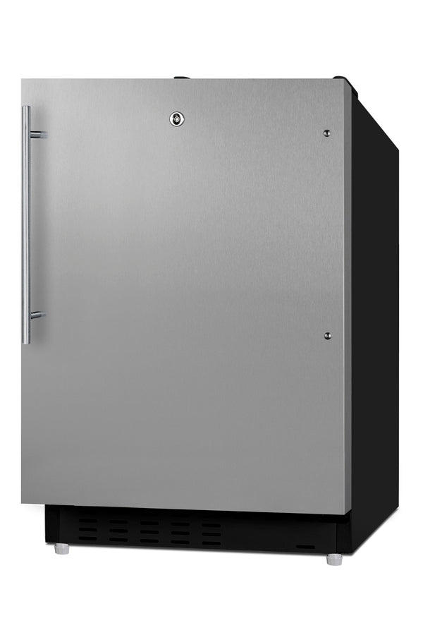 ADA compliant built-in or freestanding 20" wide refrigerator-freezer for residential use with lock (Model ALRF49BSSHVLHD