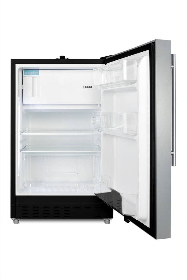 ADA compliant built-in or freestanding 20" wide refrigerator-freezer for residential use with lock (Model ALRF49BSSHVLHD