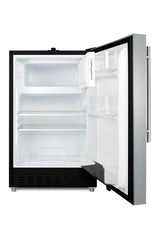 ADA compliant built-in or freestanding 20" wide refrigerator-freezer for residential use with lock (Model ALRF49BSSHVLHD