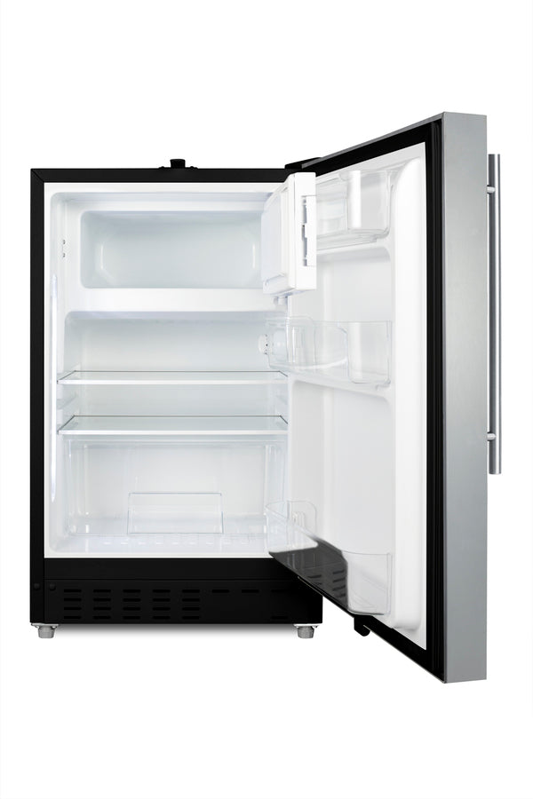 ADA compliant built-in or freestanding 20" wide refrigerator-freezer for residential use with lock (Model ALRF49BSSHVLHD