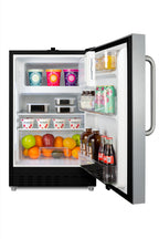 Accucold ADA compliant built-in or freestanding 20" wide refrigerator-freezer for residential use with lock (Model ALRF49BSSTBLHD)