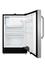 Accucold ADA compliant built-in or freestanding 20" wide refrigerator-freezer for residential use with lock (Model ALRF49BSSTBLHD)