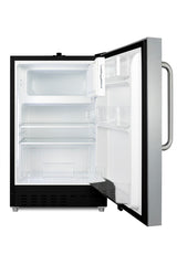 Accucold ADA compliant built-in or freestanding 20" wide refrigerator-freezer for residential use with lock (Model ALRF49BSSTBLHD)