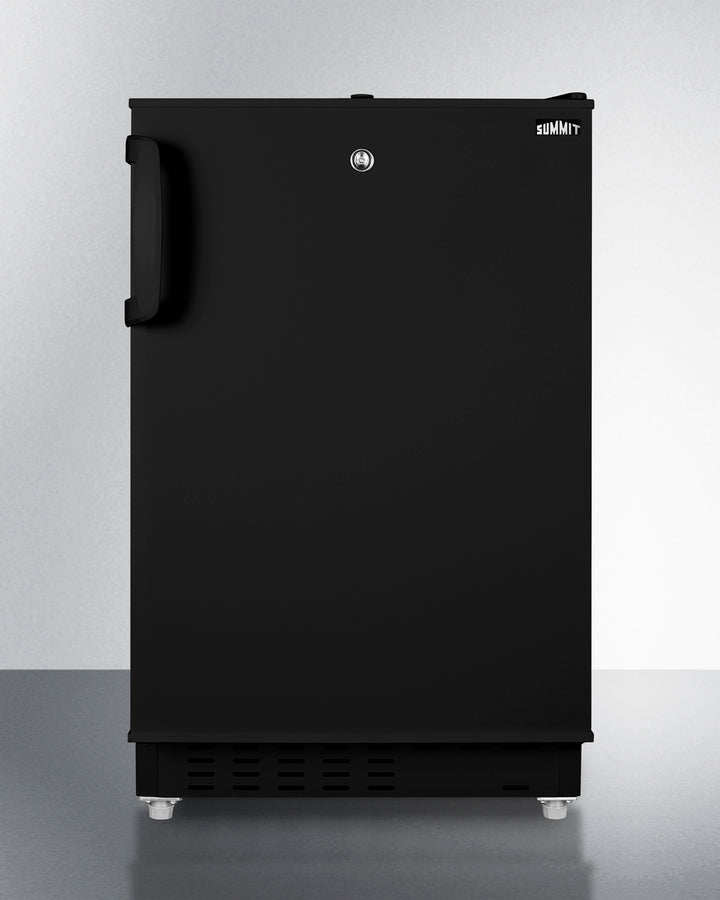 ADA compliant built-in or freestanding 20" wide refrigerator-freezer for residential use with lock (Model ALRF49B)