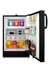 ADA compliant built-in or freestanding 20" wide refrigerator-freezer for residential use with lock (Model ALRF49B)