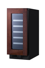 Accucold 15" wide ADA compliant wine cellar for built-in or freestanding use, with digital controls, front lock, and LED lighting (Model ALWC15PNRLHD)