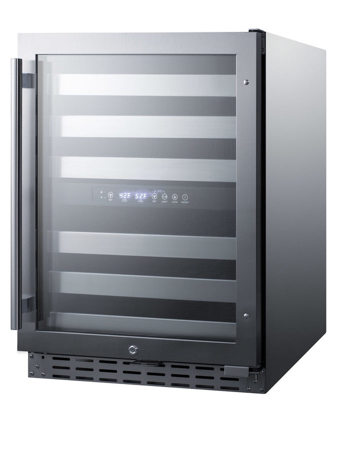 Accucold 24" wide built-in under-counter ADA compliant dual zone wine cellar for residential or commercial use (Model ALWC532CSSLHD)