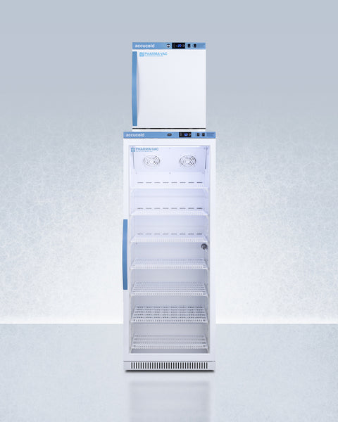 Accucold Stacked combination of ARG12PV all-refrigerator with antimicrobial, Left Hinge – ARG12PV-FS24LSTACKMED2LHD