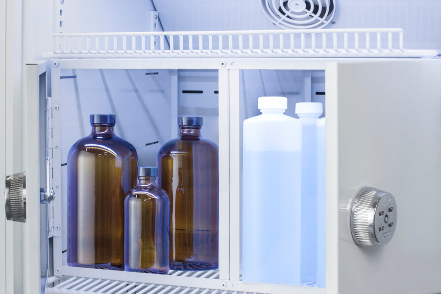15 Cu.Ft. Upright Laboratory Refrigerator with Interior Lockers, Glass Door (Model ARG15MLLOCKER) - Locker Detail