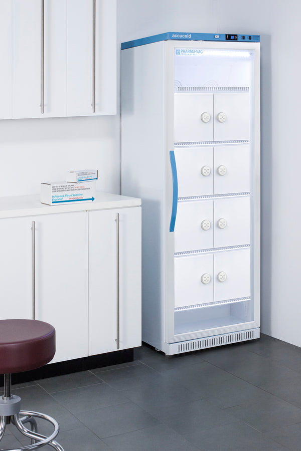Accucold Performance series Pharma-Vac 15 cu.ft. upright glass door commercial, Left Hinge – ARG15PVLOCKERLHD