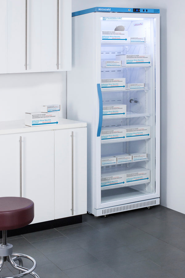 Accucold Performance series Pharma-Vac 18 cu.ft. upright glass door all-refrigerator, Left Hinge – ARG18PV456LHD - Set