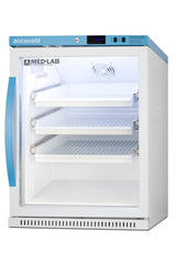 6 Cu.Ft. ADA Height Laboratory Refrigerator with Removable Drawers, Glass Door (Model ARG6MLDR) - Angle