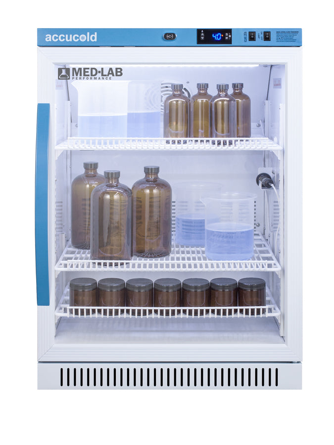 6 Cu.Ft. ADA Height Laboratory Refrigerator, Glass Door (Model ARG6ML)
