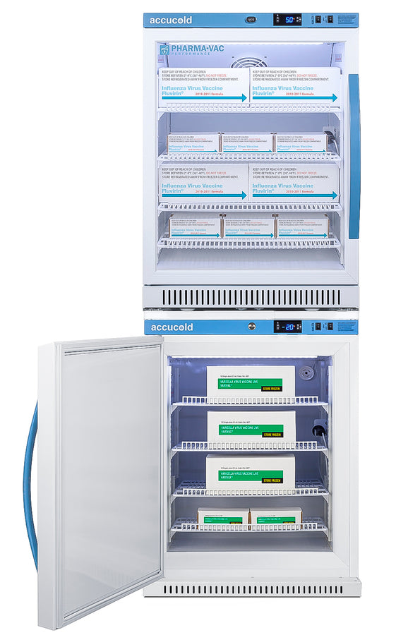 Accucold PHARMA-VAC Performance Series stacked combination of ARG6PV vaccine – ARG6PV-AFZ5PVBIADASTACKLHD