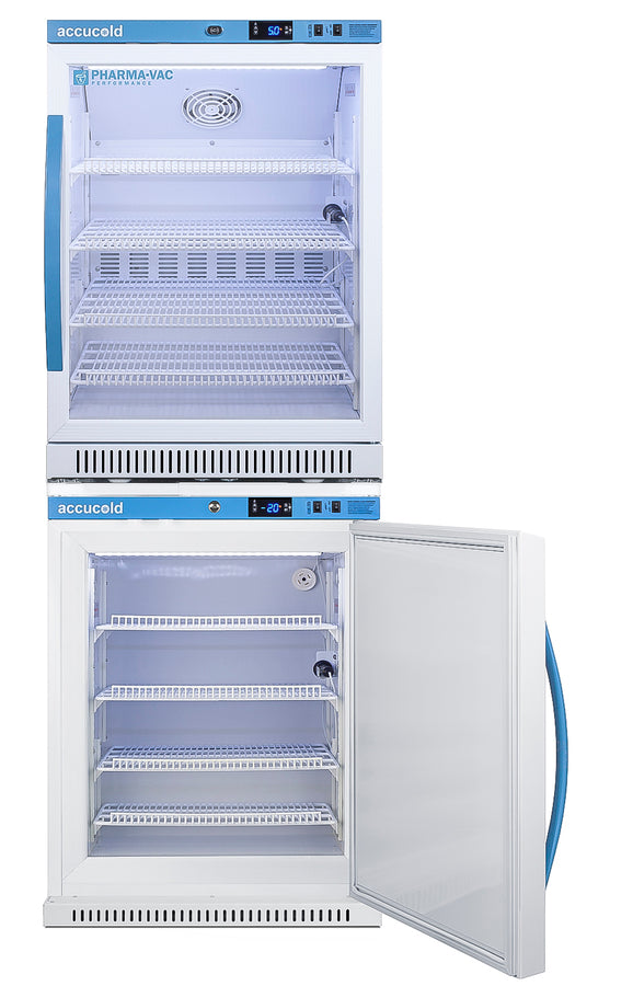 Accucold PHARMA-VAC Performance Series stacked combination of ARG6PV vaccine – ARG6PV-AFZ5PVBIADASTACK - Open