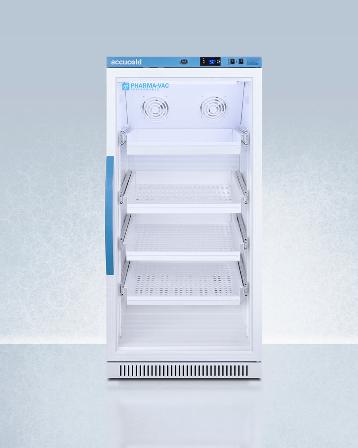 Accucold Performance series Pharma-Vac 8 cu.ft. upright glass door all-refrigerator, Left Hinge – ARG8PVDRLHD